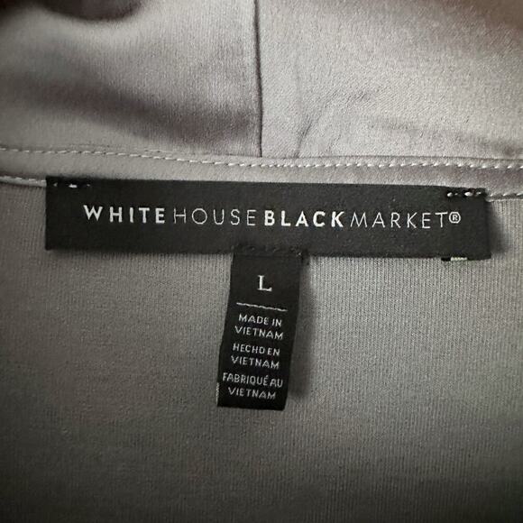 WHBM Gray Satin Side Zip Funnel Neck Soft Long Sleeve Top Women's size large - Picture 6 of 11